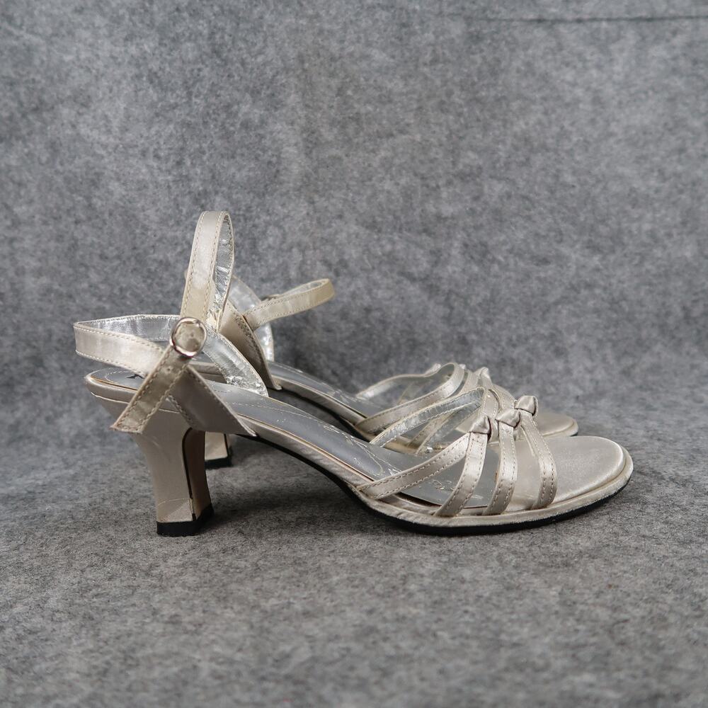 Mudd Shoes Womens 8 Strappy Pumps Heels Ankle Strap Retro Y2k Fashion Metallic